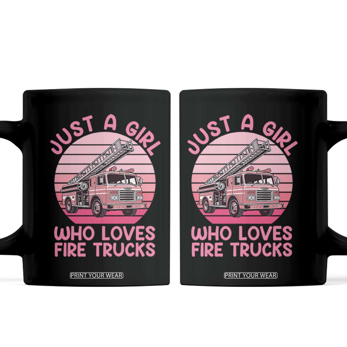 Just A Girl Who Loves Fire Trucks Coffee Mug Retro Firefighter Rescue Lover Gift