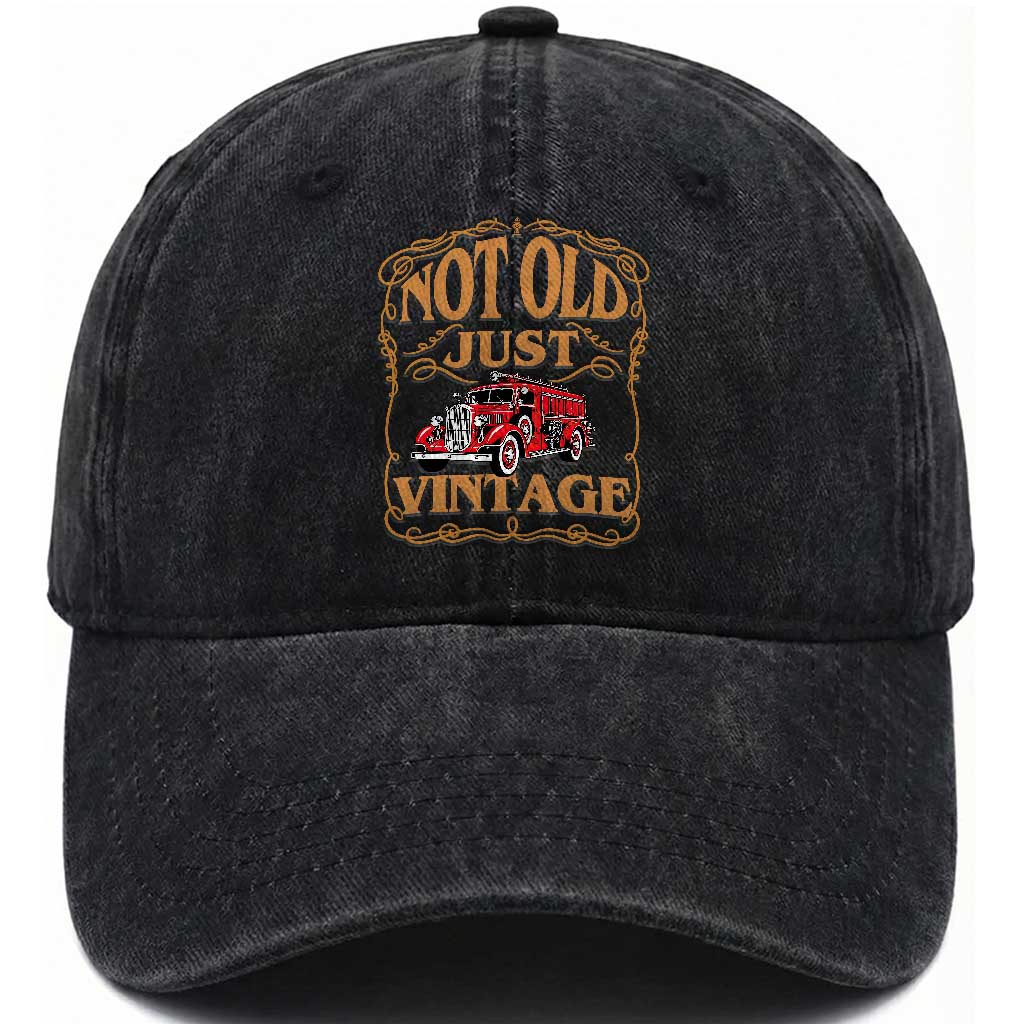 Classic Fire Truck Firefighter Washed Cotton Baseball Cap Not Old Just Vintage Birthday Gift