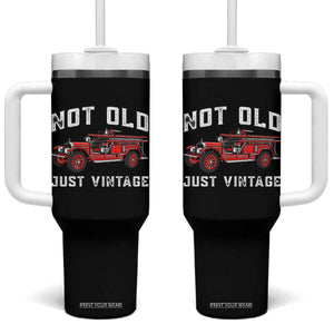Not Old Just Vintage Classic Fire Truck Tumbler With Handle Firefighter Birthday Gift
