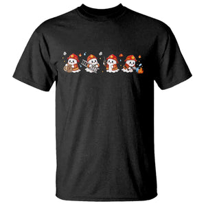 Funny Halloween Firefighter T Shirt Ghost Fireman Spooky Season Holiday Gift