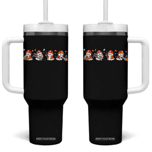 Funny Halloween Firefighter Tumbler With Handle Ghost Fireman Spooky Season Holiday Gift