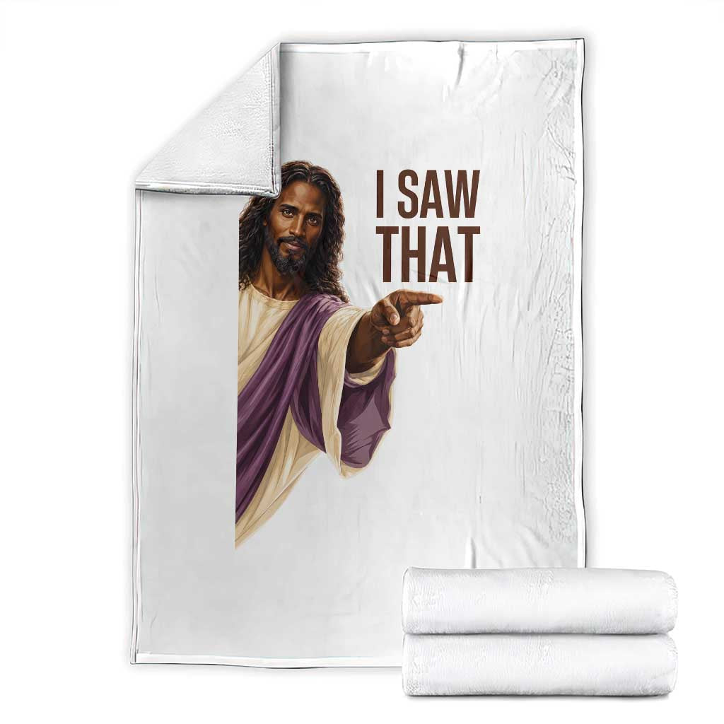 Funny Black Jesus Christian Throw Blanket I Saw That Pointing Finger