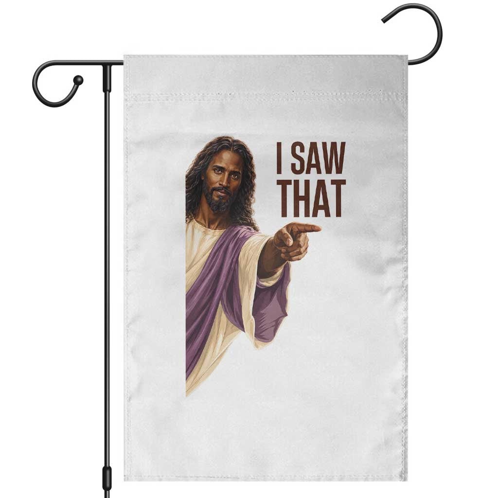 Funny Black Jesus Christian Garden Flag I Saw That Pointing Finger