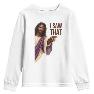 Funny Black Jesus Christian Youth Sweatshirt I Saw That Pointing Finger