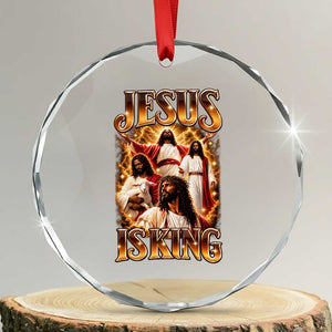 Black Jesus Is King Crystal Glass Ornament Christian God Faith Religious