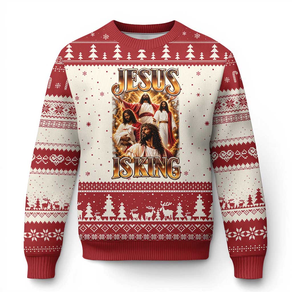 Black Jesus Is King Ugly Christmas Sweater Christian God Faith Religious