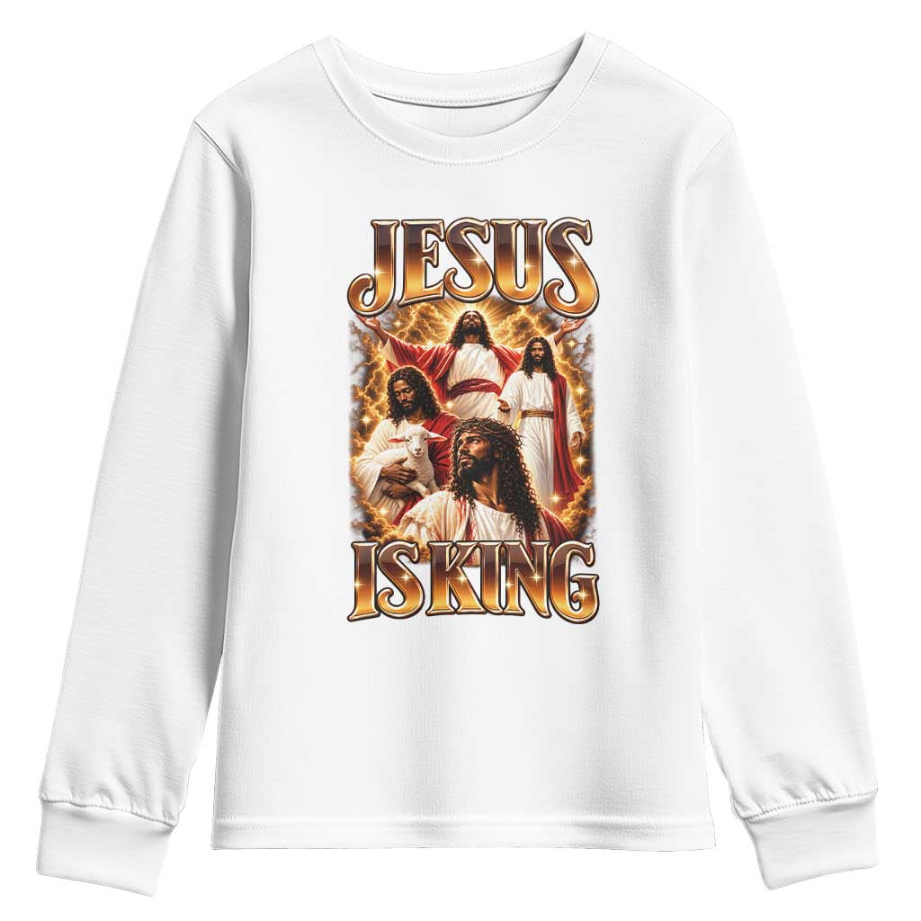 Black Jesus Is King Youth Sweatshirt Christian God Faith Religious