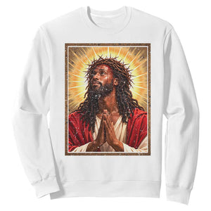 Vintage Black Jesus Praying Sweatshirt African American Christian Faith
