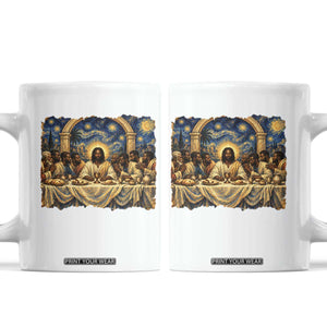 Black Jesus Last Supper Coffee Mug Starry Night Christian Faith