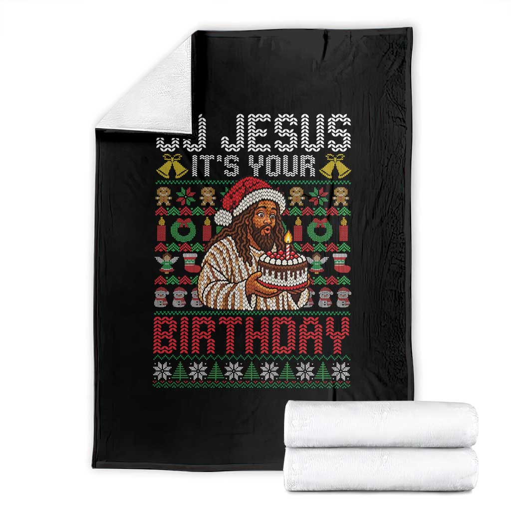 Funny Black Jesus Christmas Throw Blanket Go Jesus Its Your Birthday Christian Gift