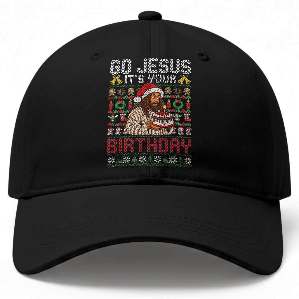 Funny Black Jesus Christmas Baseball Cap Go Jesus Its Your Birthday Christian Gift