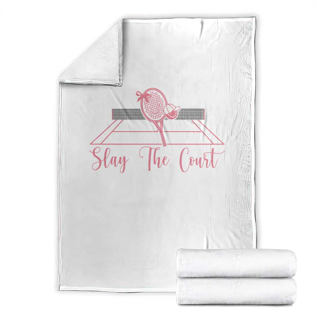Slay The Court Tennis Girl Throw Blanket Gift For Sport Lover TS12 White Print Your Wear