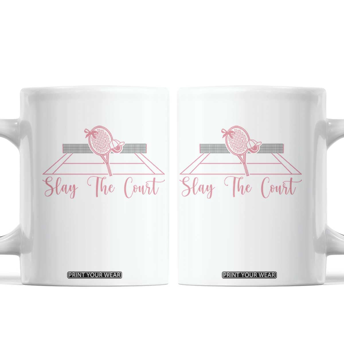 Slay The Court Tennis Girl Coffee Mug Gift For Sport Lover TS12 White Print Your Wear