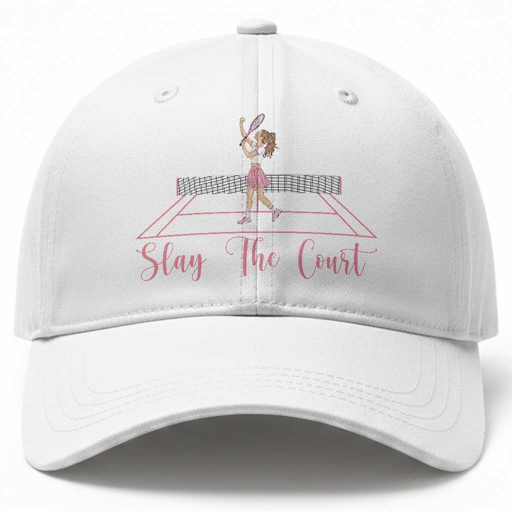 Slay The Court Queen Baseball Cap Funny Tennis Player Gift For Women TS12 Print Your Wear