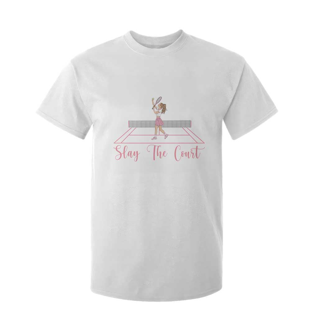 Slay The Court Queen T Shirt For Kid Funny Tennis Player Gift For Women TS12 White Print Your Wear