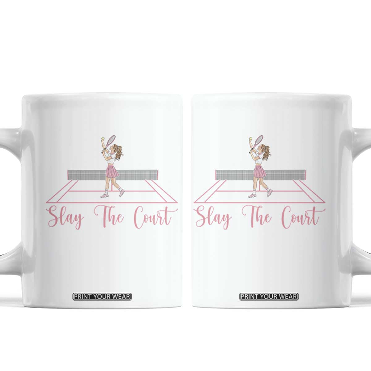 Slay The Court Queen Coffee Mug Funny Tennis Player Gift For Women TS12 White Print Your Wear