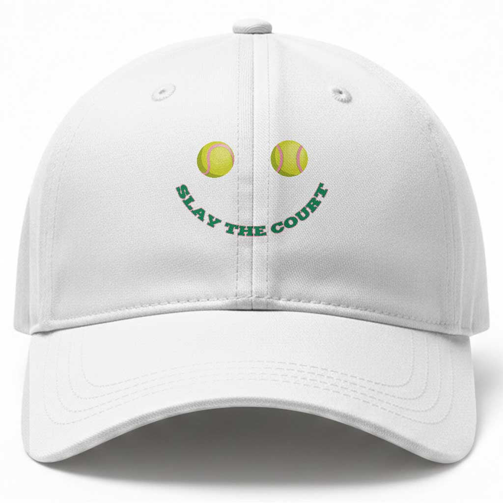 Slay The Court Tennis Girl Baseball Cap Funny Tennis Player Gift TS12 Print Your Wear