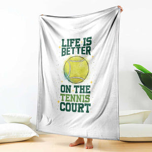 Life Is Better On The Court Throw Blanket Tennis Lover Gift TS12 Print Your Wear