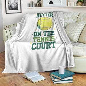 Life Is Better On The Court Throw Blanket Tennis Lover Gift TS12 Print Your Wear