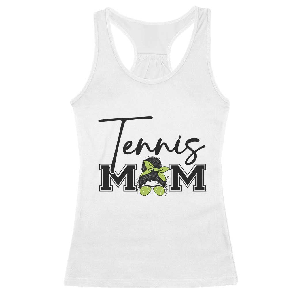 Funny Tennis Player Gift For Tennis Mom Racerback Tank Top TS12 White Print Your Wear