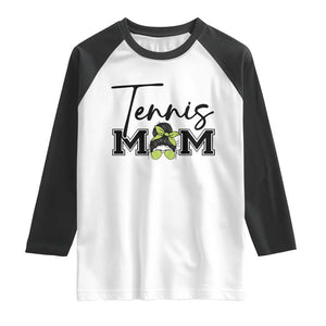 Funny Tennis Player Gift For Tennis Mom Raglan Shirt TS12 White Black Print Your Wear