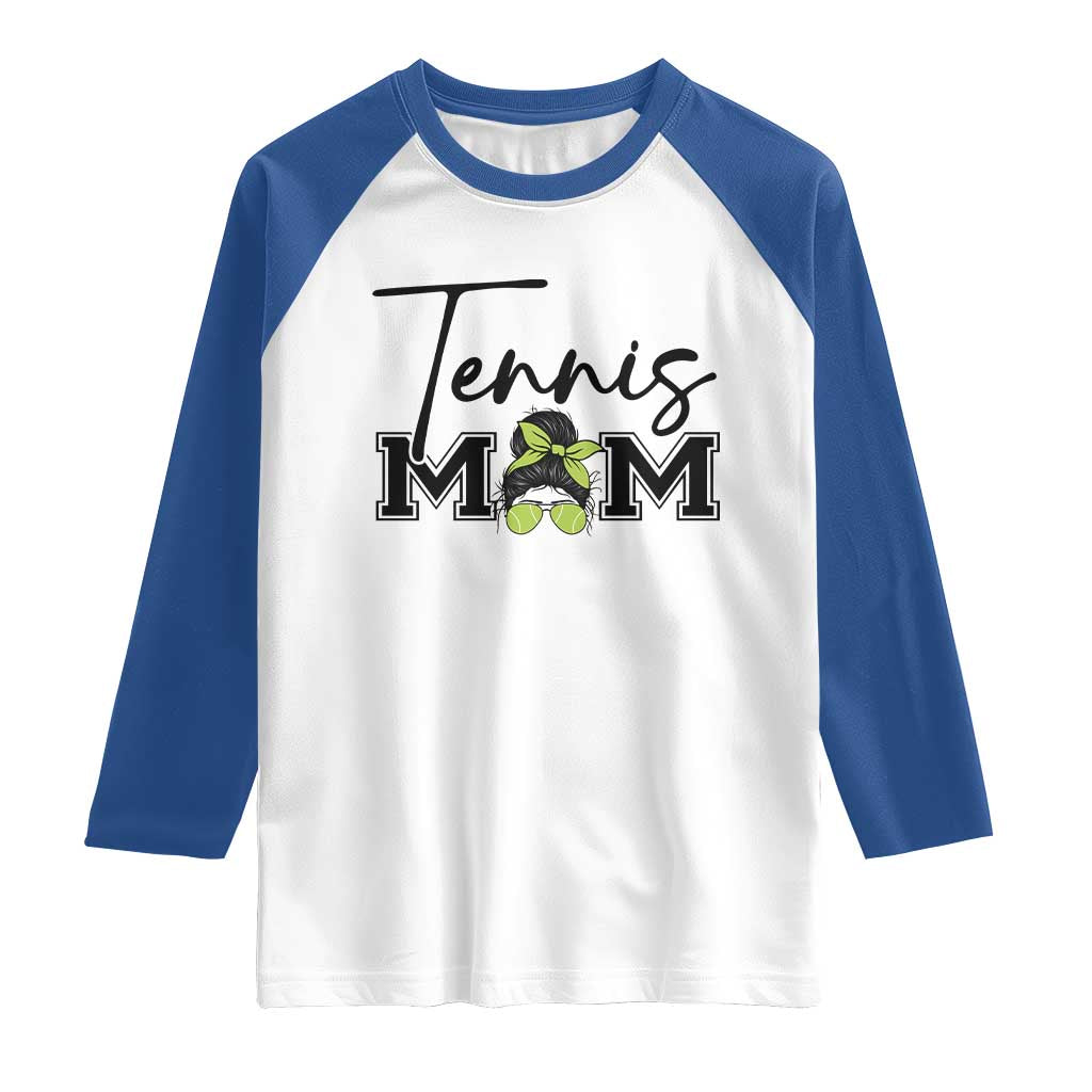 Funny Tennis Player Gift For Tennis Mom Raglan Shirt TS12 White Royal Print Your Wear