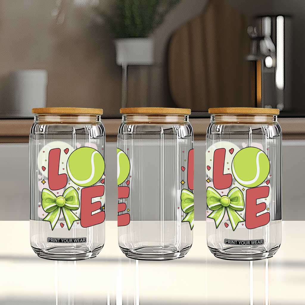 Love With A Tennis Ball Glass Can Valentines Day Gift TS12 Print Your Wear