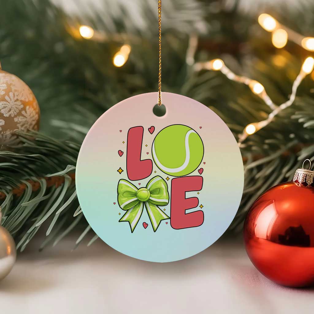 Love With A Tennis Ball Ceramic Ornament Valentines Day Gift TS12 1pc Pastel Print Your Wear