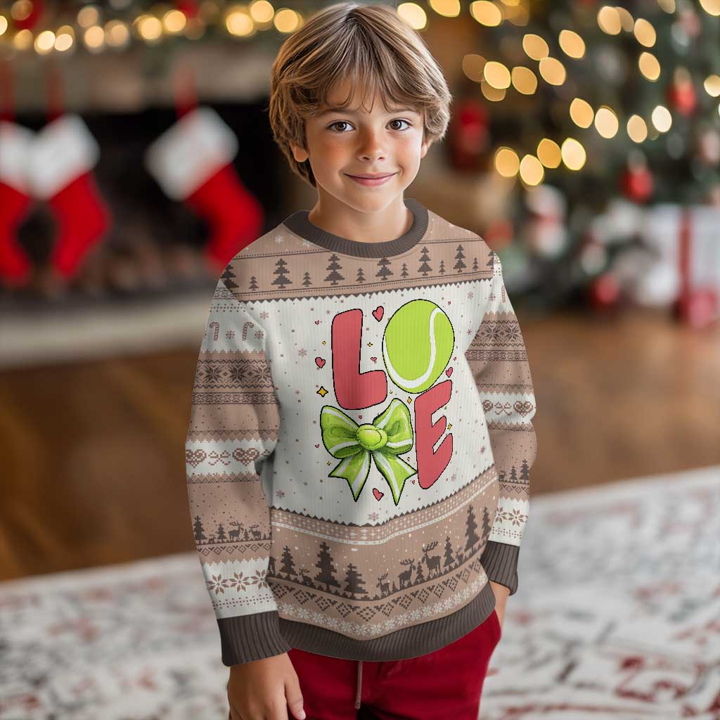 Love With A Tennis Ball Ugly Christmas Sweater Valentines Day Gift TS12 Mocha Mousse Print Your Wear
