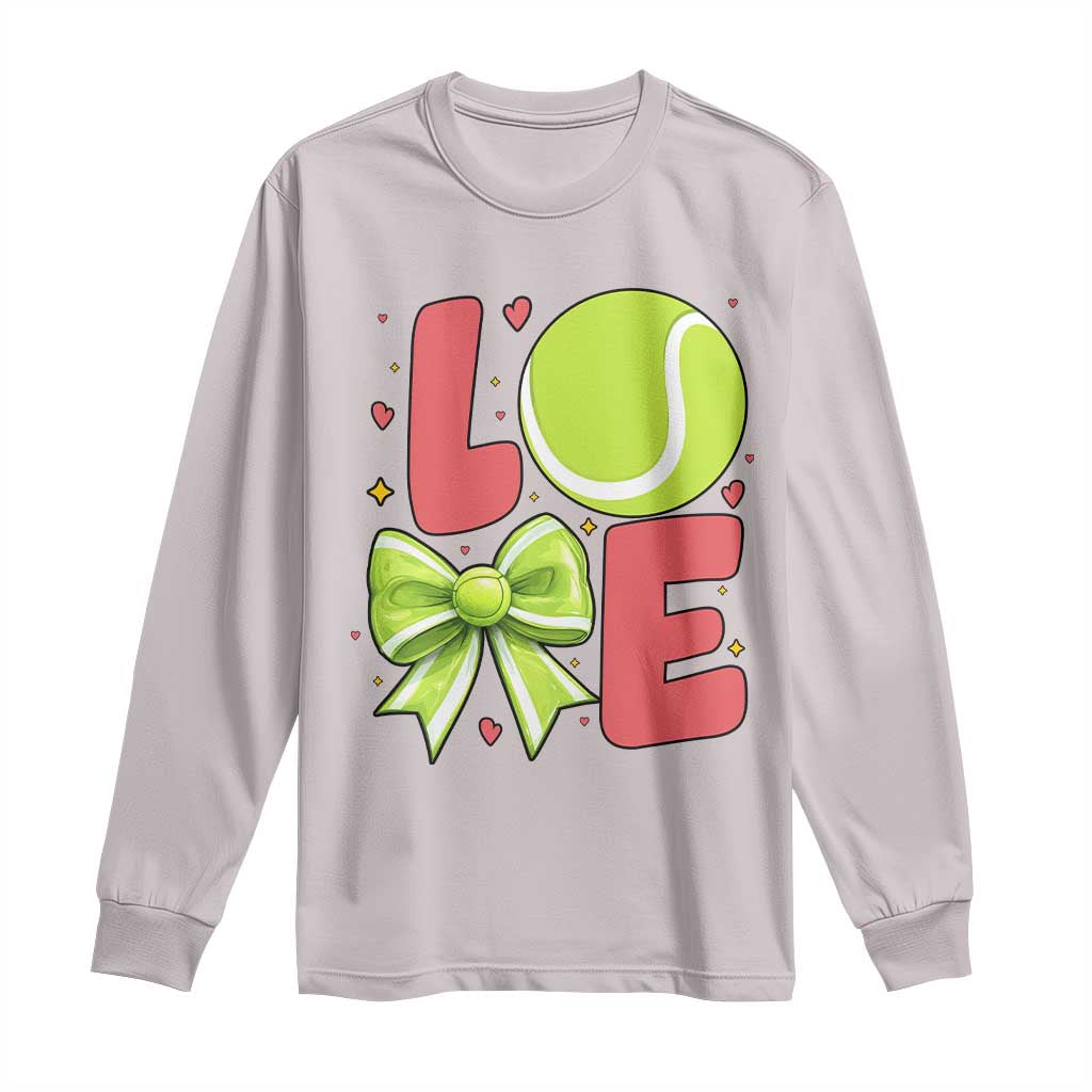 Love With A Tennis Ball Long Sleeve Shirt Valentines Day Gift TS12 Ice Gray Print Your Wear