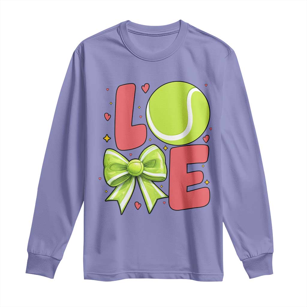Love With A Tennis Ball Long Sleeve Shirt Valentines Day Gift TS12 Violet Print Your Wear