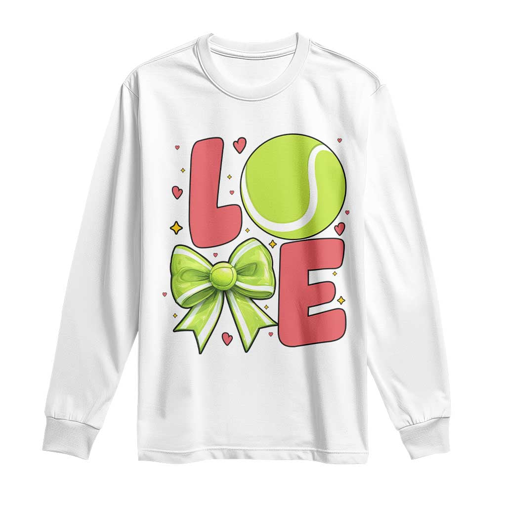 Love With A Tennis Ball Long Sleeve Shirt Valentines Day Gift TS12 White Print Your Wear