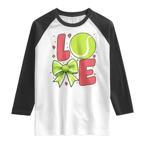 Love With A Tennis Ball Raglan Shirt Valentines Day Gift TS12 White Black Print Your Wear
