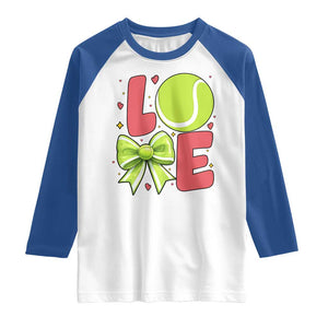 Love With A Tennis Ball Raglan Shirt Valentines Day Gift TS12 White Royal Print Your Wear
