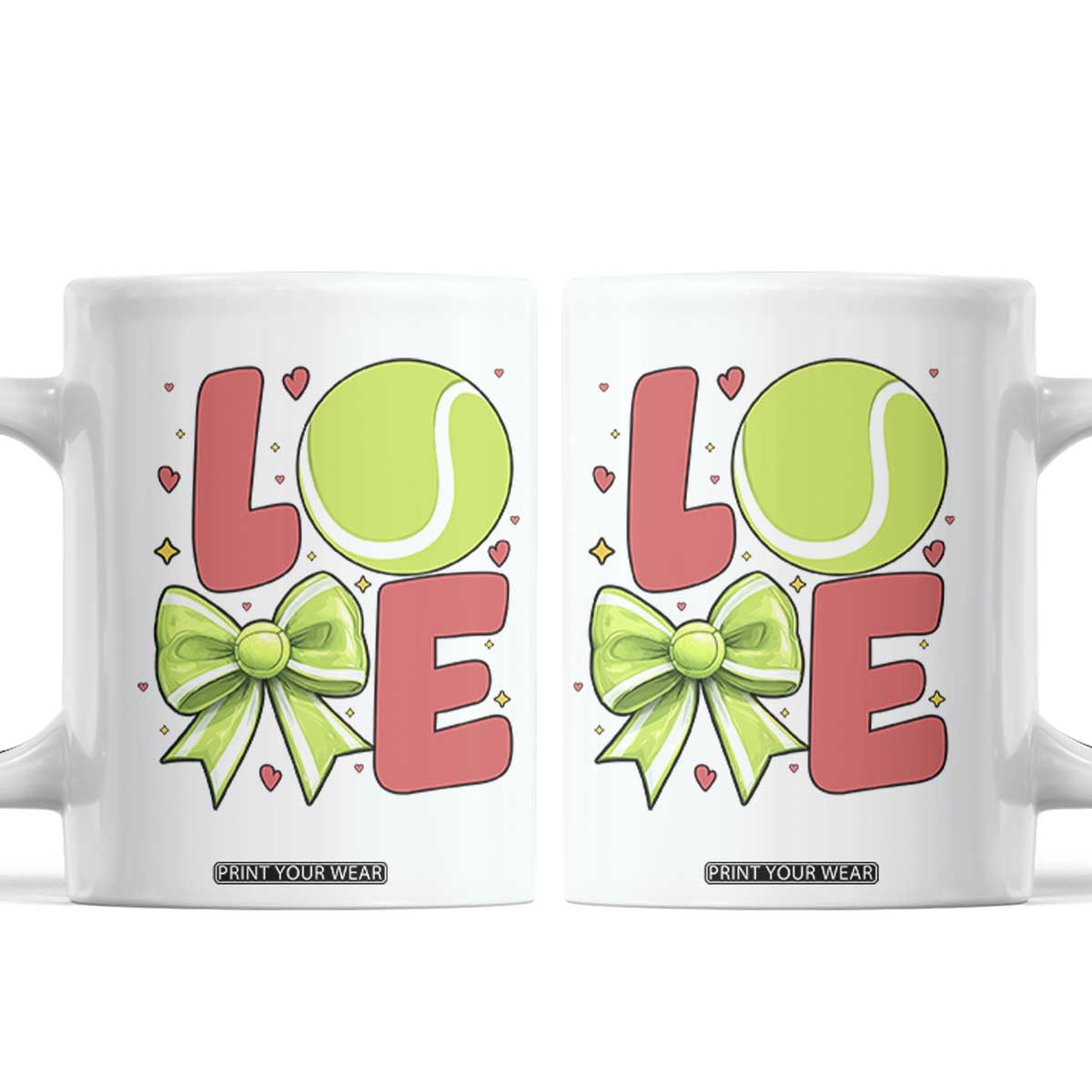 Love With A Tennis Ball Coffee Mug Valentines Day Gift TS12 White Print Your Wear