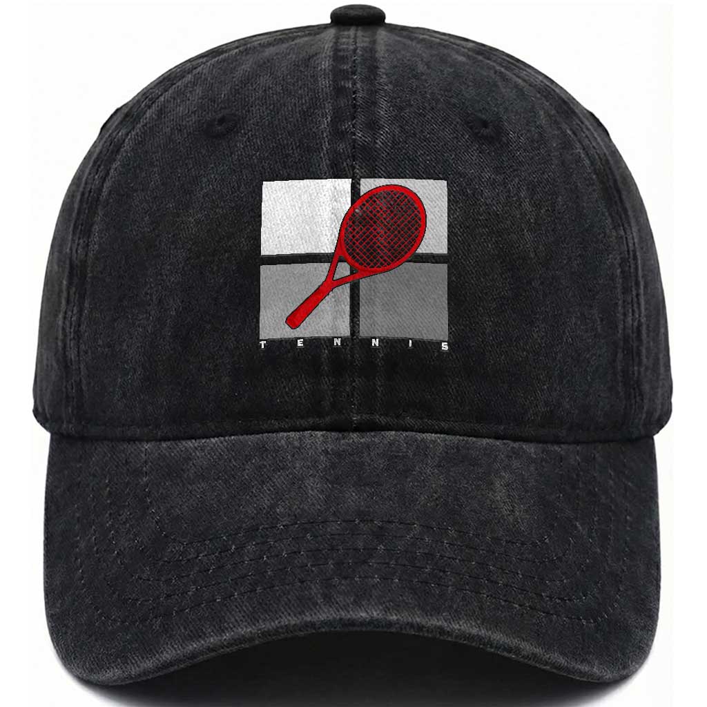 Tennis Obsession Washed Cotton Baseball Cap Vintage Sports Lover Gift TS12 Print Your Wear