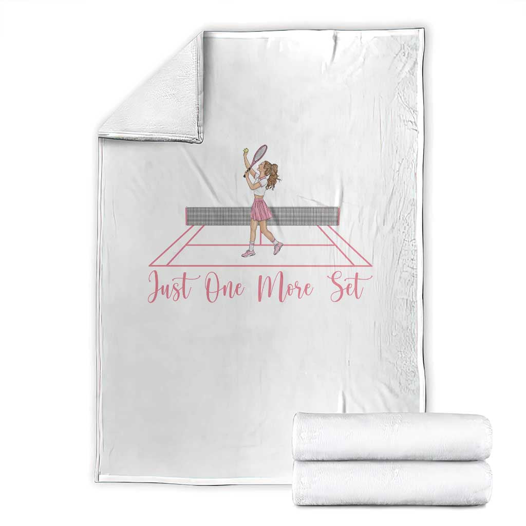 Just One More Set Throw Blanket Funny Tennis Player Gift For Women TS12 White Print Your Wear