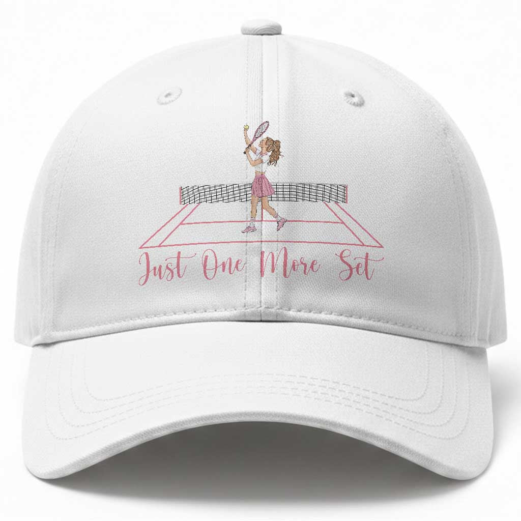 Just One More Set Baseball Cap Funny Tennis Player Gift For Women TS12 Print Your Wear