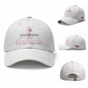 Just One More Set Baseball Cap Funny Tennis Player Gift For Women TS12 Baseball Cap Universal Fit White Print Your Wear
