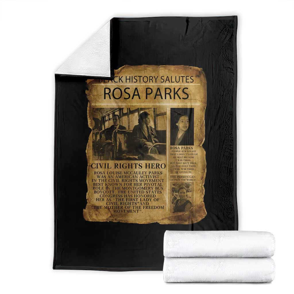 Rosa Parks Throw Blanket Female Empowerment History Gift TS12 Black Print Your Wear