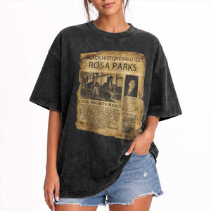 Rosa Parks Washed Cotton T-Shirt Female Empowerment History Gift
