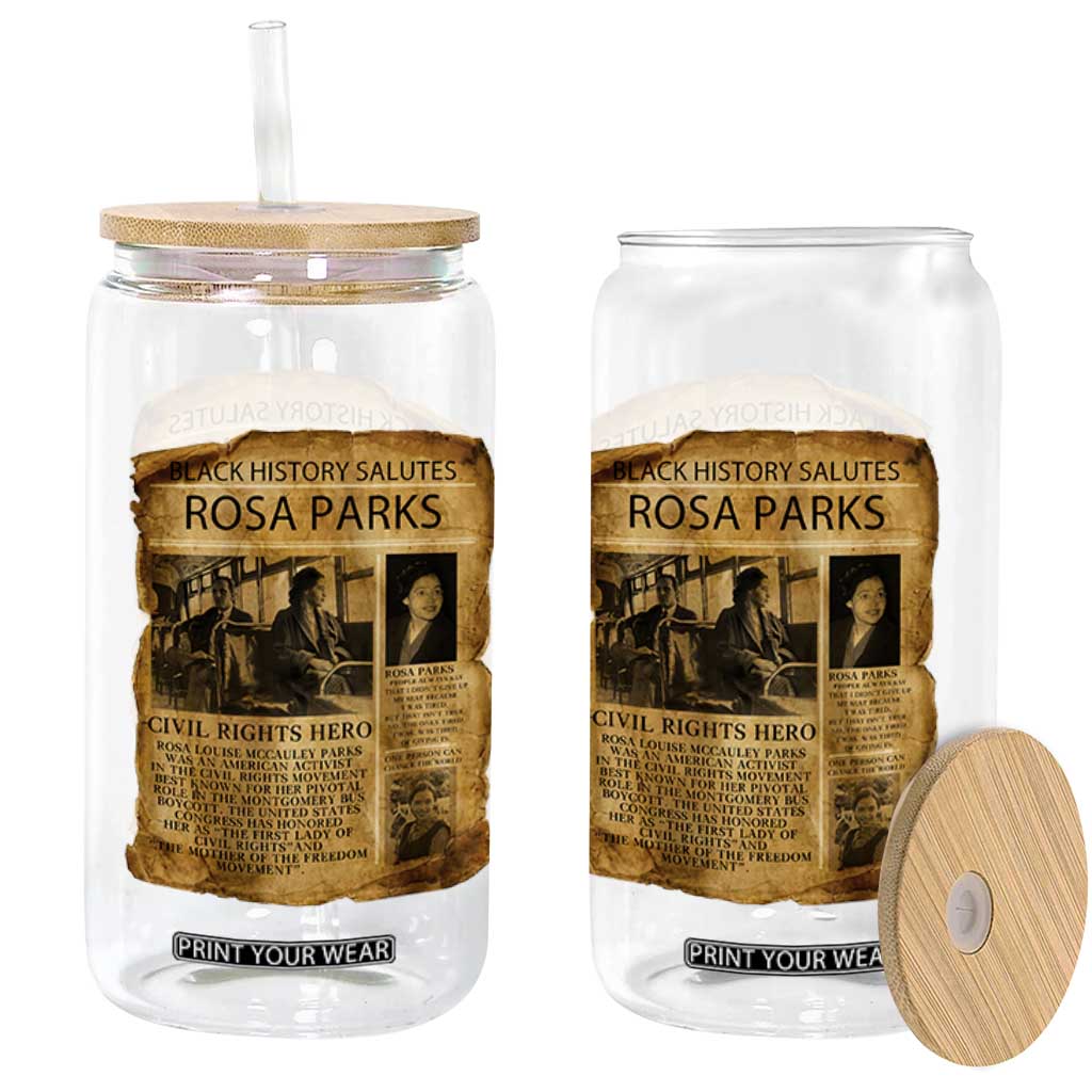 Rosa Parks Glass Can Female Empowerment History Gift TS12 Print Your Wear