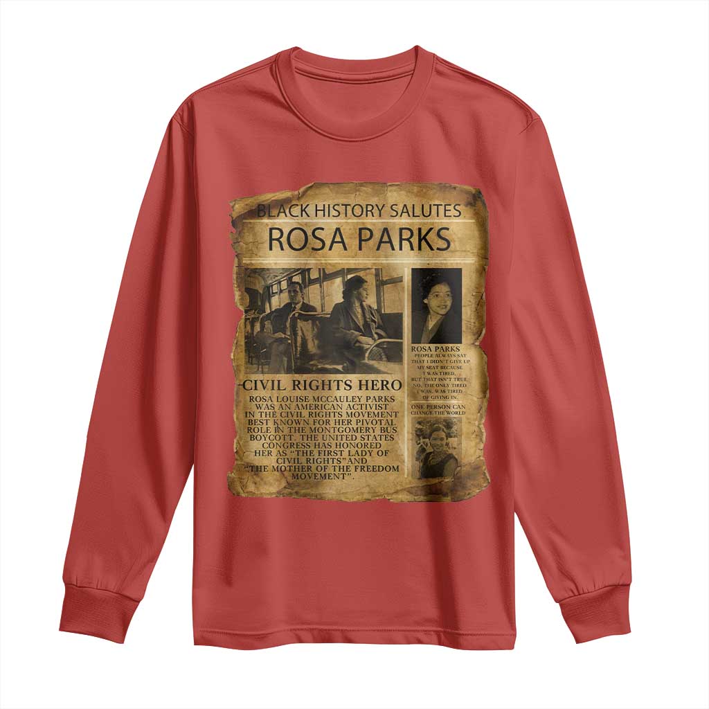 Rosa Parks Long Sleeve Shirt Female Empowerment History Gift TS12 Red Print Your Wear