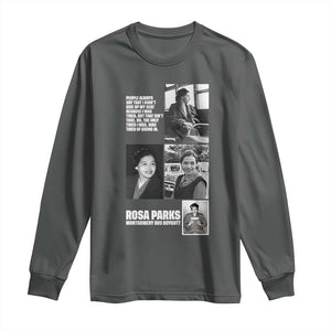 Rosa Parks Long Sleeve Shirt Strong Black Woman Leader TS12 Dark Heather Print Your Wear