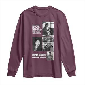 Rosa Parks Long Sleeve Shirt Strong Black Woman Leader TS12 Maroon Print Your Wear