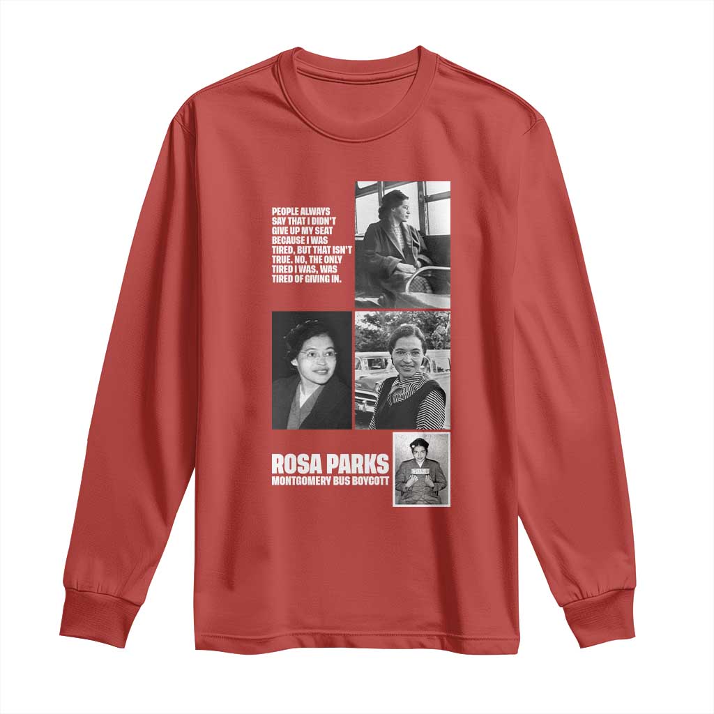 Rosa Parks Long Sleeve Shirt Strong Black Woman Leader TS12 Red Print Your Wear