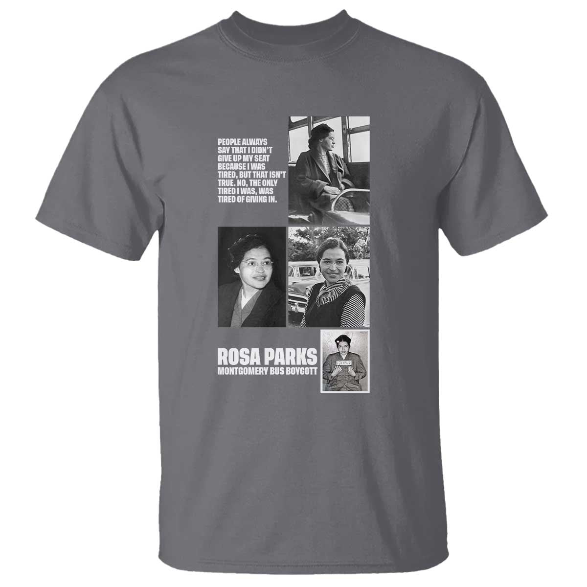 Rosa Parks T Shirt Strong Black Woman Leader TS12 Charcoal Print Your Wear