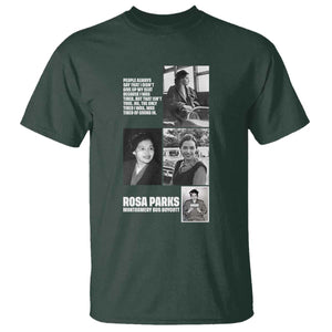 Rosa Parks T Shirt Strong Black Woman Leader TS12 Dark Forest Green Print Your Wear