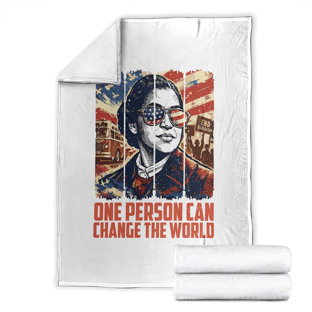 Rosa Parks Civil Rights Legacy Throw Blanket One Person Can Change The World TS12 White Print Your Wear