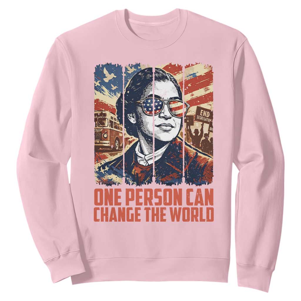 Rosa Parks Civil Rights Legacy Sweatshirt One Person Can Change The World TS12 Light Pink Print Your Wear